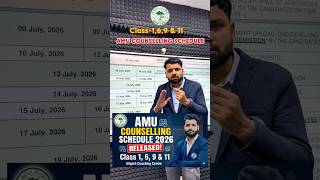 AMU Class 1, 6, 9 & 11 Counselling Schedule Released 2026-Counselling Documents & Admission Process
