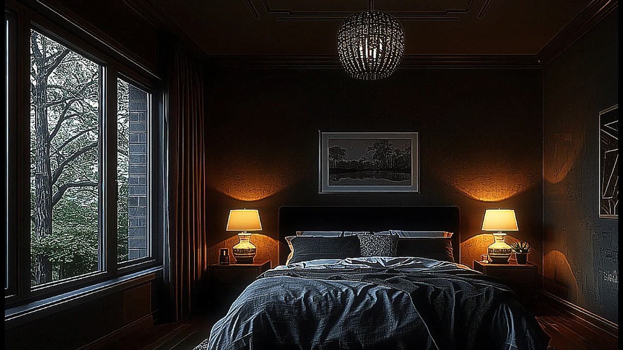 Dark Cozy Bedroom Ambience for Night Comfort