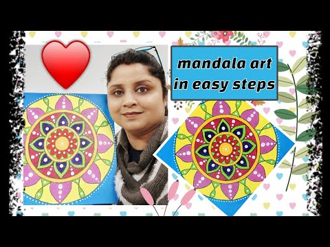 How to draw mandala step by steps || mandala art on canvas#newyear  @mummasblesssings36