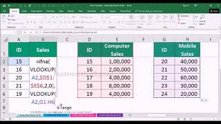 How to get Sales from two different tables in excel