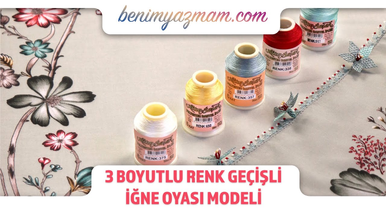 Cenk Yazmaya Uygun 3 Boyutlu Renkk Geçişli İğne Oyası Modeli 🤗🏵❤️