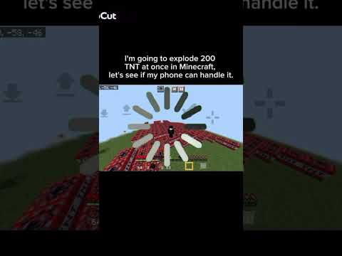 I'm going to explode 200 TNT at once in Minecraft, let's see if my phone can handle it. #minecraft
