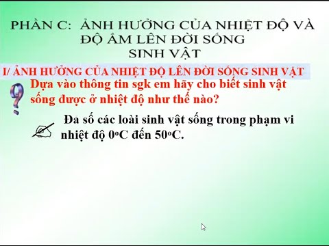 Sinh học 9 - Chủ đề Sinh vật và môi trường - Phần C: Ảnh hưởng của nhiệt độ và độ ẩm