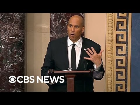 Cory Booker delivers marathon speech on Senate floor | CBS News
