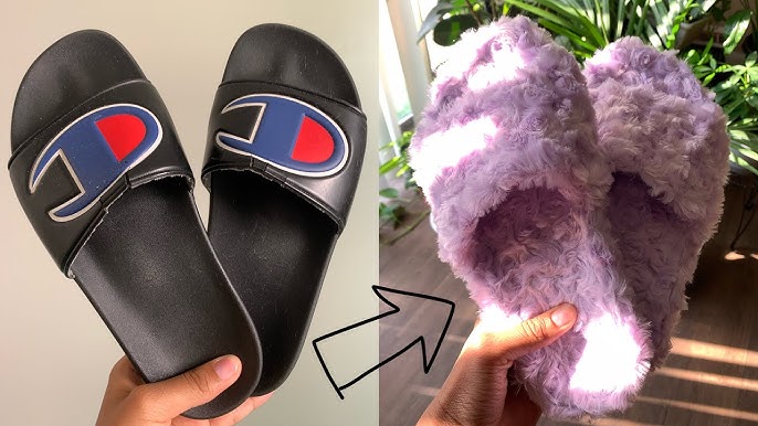 DIY indoor slippers from flip flop• Fluffy indoor slippers 