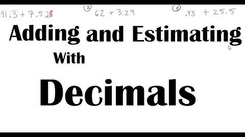 Adding Decimals and Estimating
