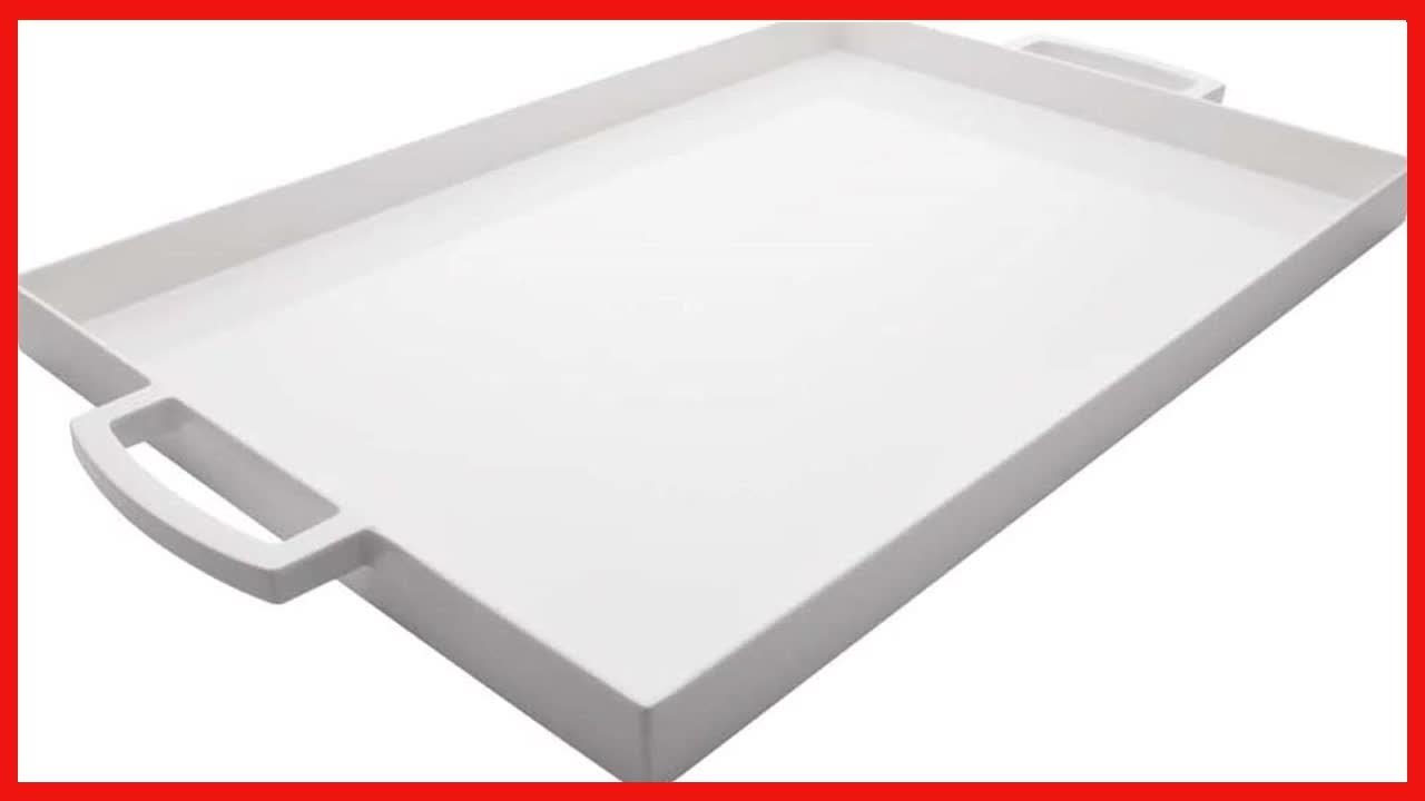 Great product -  Zak Designs, White Large Rectangle Meeme Melamine Serving Tray, Easy to Hold with M