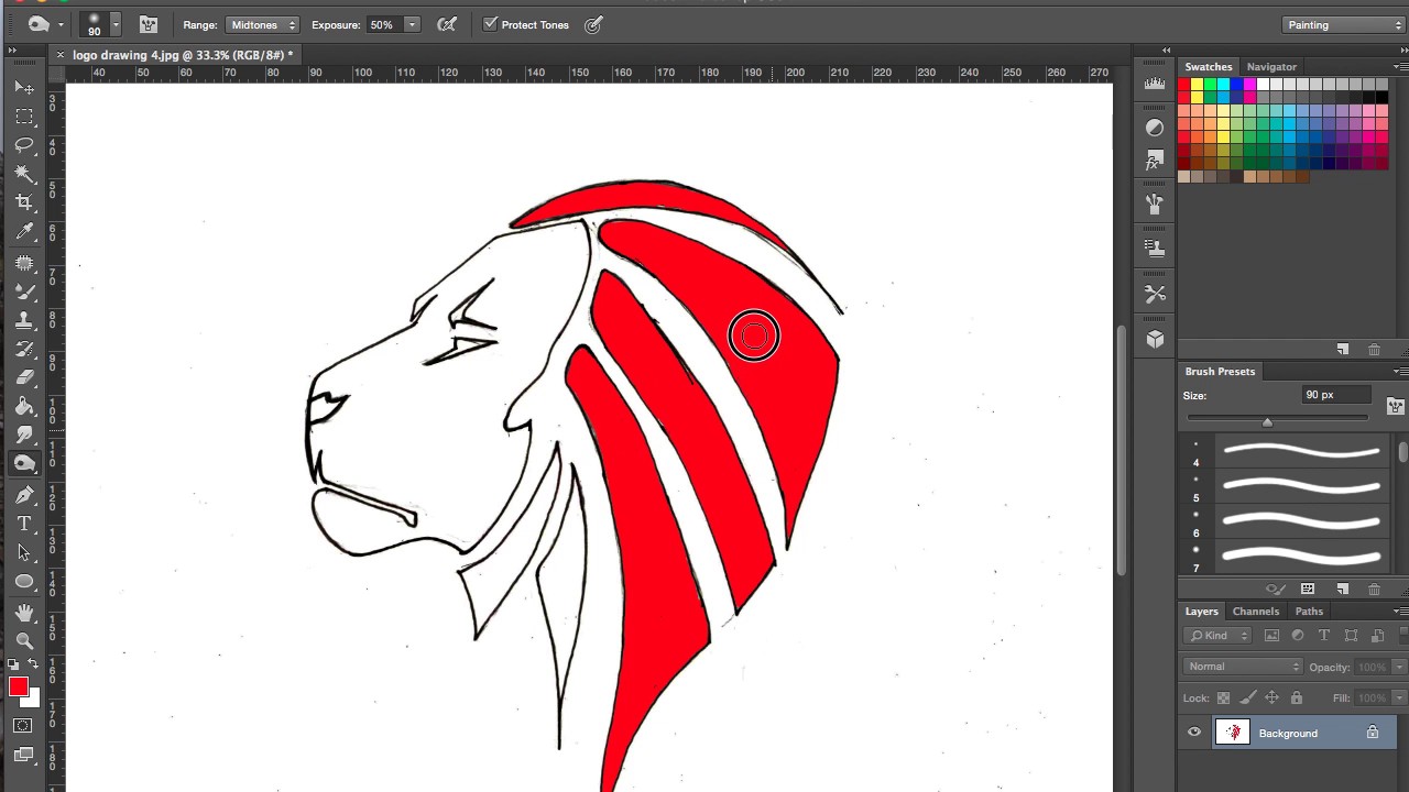 Line Draw Color How to add colour to a line drawing - YouTube