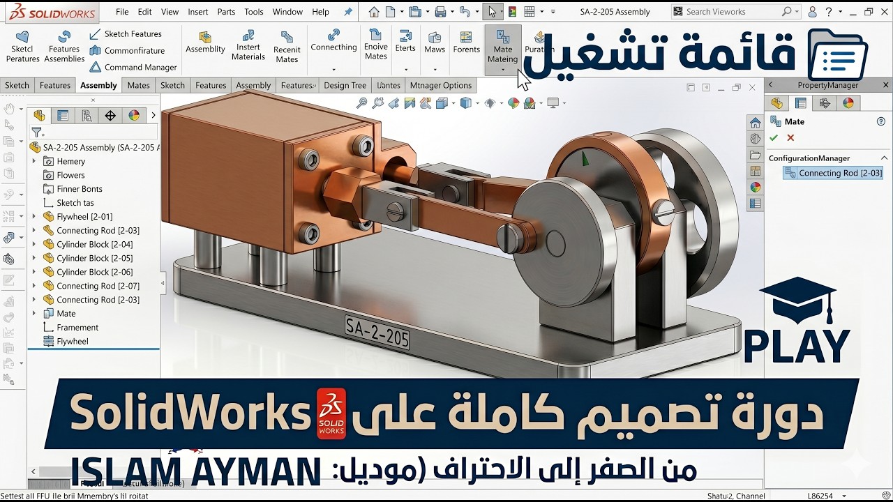 A 1 CYLINDER HORIZONTAL STEAM ENGINE DESIGN ON SOLIDWORKS #part4 - YouTube