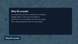 Ordinary Kriging: reading the variogram