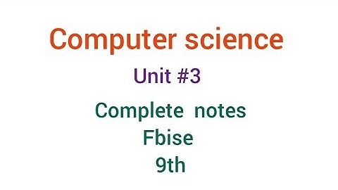 Computer science| office automation| unit#3| class 9th| fbise| notes| part#2