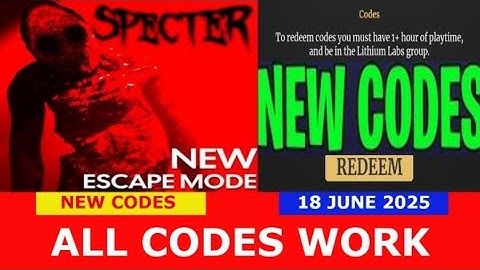 *NEW SPECTER CODES* SPECTER ROBLOX | ALL CODES | JUNE 18, 2025