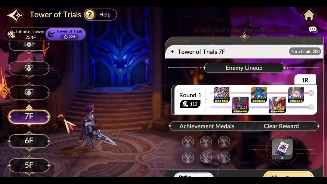 Floor 7 – Enemy (6★ Clear) | Tower of Trial Season 8 | Seven Knight Re:Birth