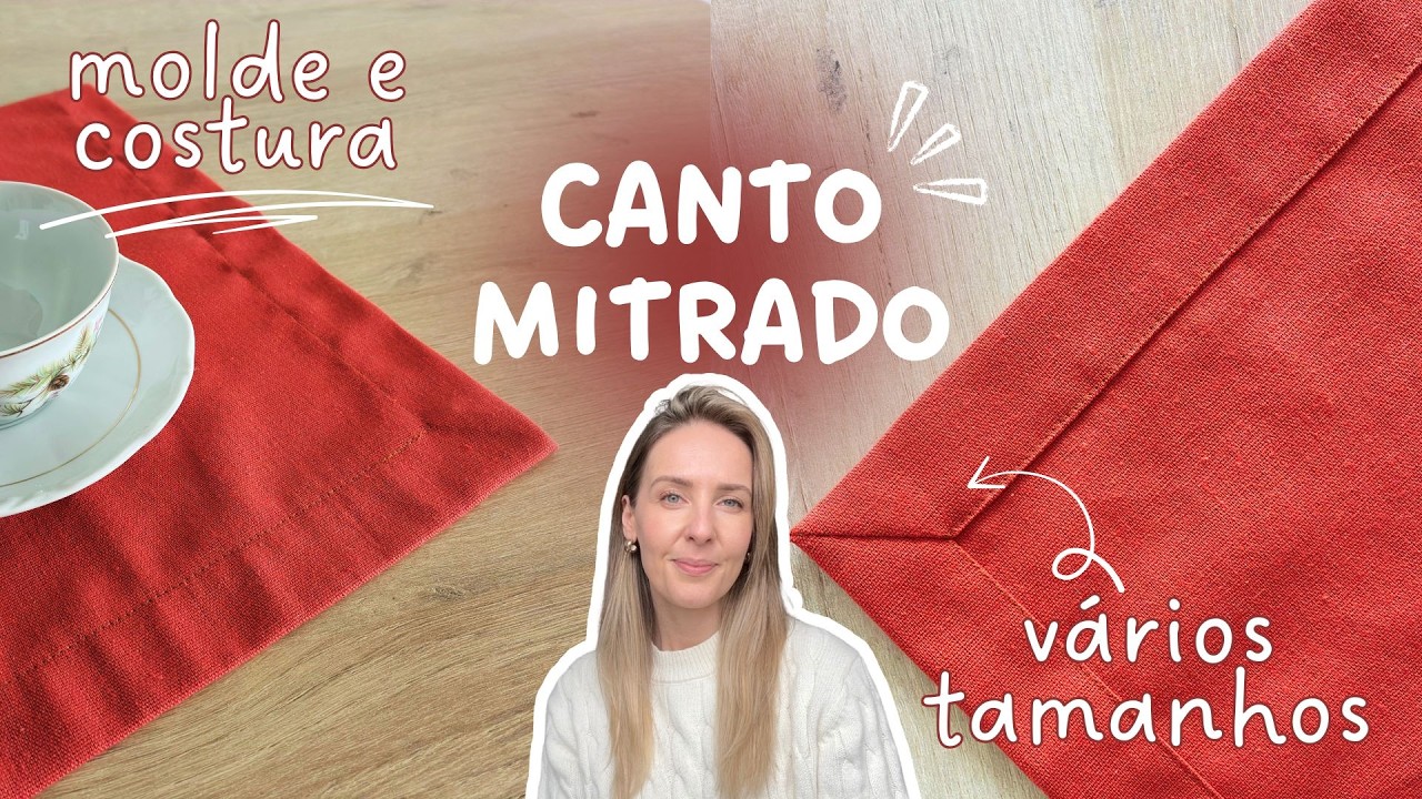 Como fazer Jogo Americano com Canto Mitrado | Molde + Passo a Passo completo