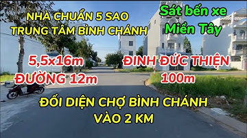 Nhà mặt tiền Đinh Đức thiện đối diện chợ bình Chánh /vào 2km , đường 12m buôn bán về bến xe miềnTây