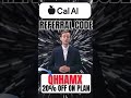 Cal AI code QHHAMX = 20% off first subscription. Boost your workflow with AI savings!  New to Cal AI