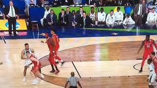 Texas Tech’s Tariq Owens gets help from personal trainer Miyagi at Final Four 2019