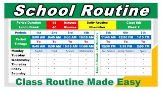 How To Create School Class Routine in Excel