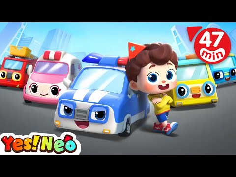 Five Little Cars Rescue Team | Fire Truck, Police Car | Kids Songs | Starhat Neo | Yes! Neo