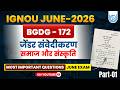 BGDG 172 Important Questions June 2026 in Hindi | BGDG 172 Question Paper June 2026 IGNOU