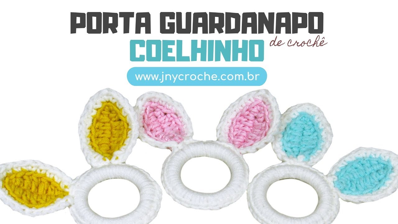 PORTA GUARDANAPO COELHO DE CROCHÊ - JNY Crochê