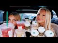 trying my subscribers favorite fall starbucks drinks... ft Brittney Mooney