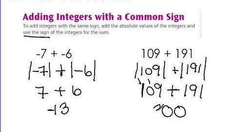 1.1 (Part 2) Adding Integers with the Same Sign