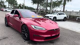 2021 Tesla Model S Plaid EV AWD Sedan  Red Tesla Model S Plaid Red