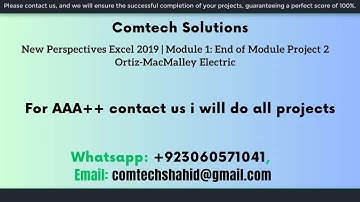 New Perspectives Excel 2019  Module 1 End of Module Project 2