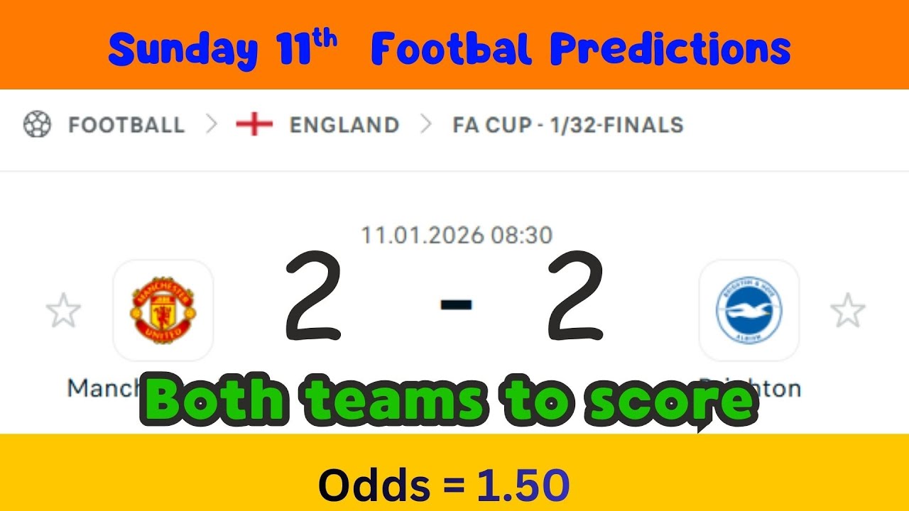 Top Football Predictions Today 11th January 2026/ Best Tips and Correct scores