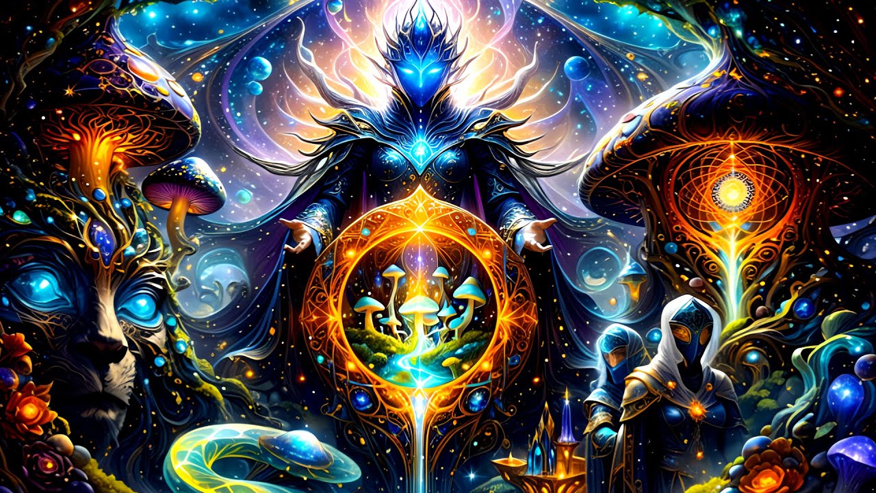 DMT Geometry Beneath the Star Garden | Psychedelic Melodic Techno (4K Visuals)