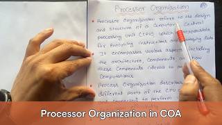 Lec 06 : Processor Organization in Computer Organization and Architecture | CSE GYAN