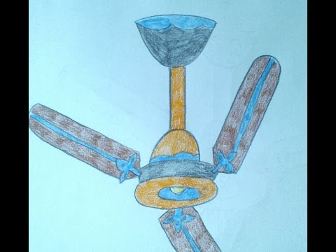 Рисуем потолочный вентилятор - Draw a ceiling fan - 画一个吊扇