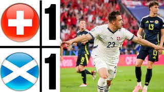 Scotland Vs Switzerland 11 Euro 2024  Shaqiri Goal  Mctominay Goal 2024  Suisse Vs Scotland