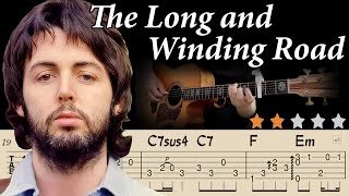 🔴The Beatles -The Long and Winding RoadㅣEasy Fingerstyle Guitar TutorialㅣTabs \u0026LyricsㅣAcoustic Cover