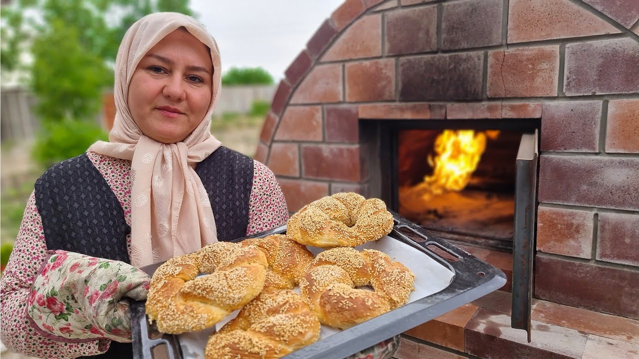 Traditional Simit Recipe: Baking in a Rustic Village Kitchen