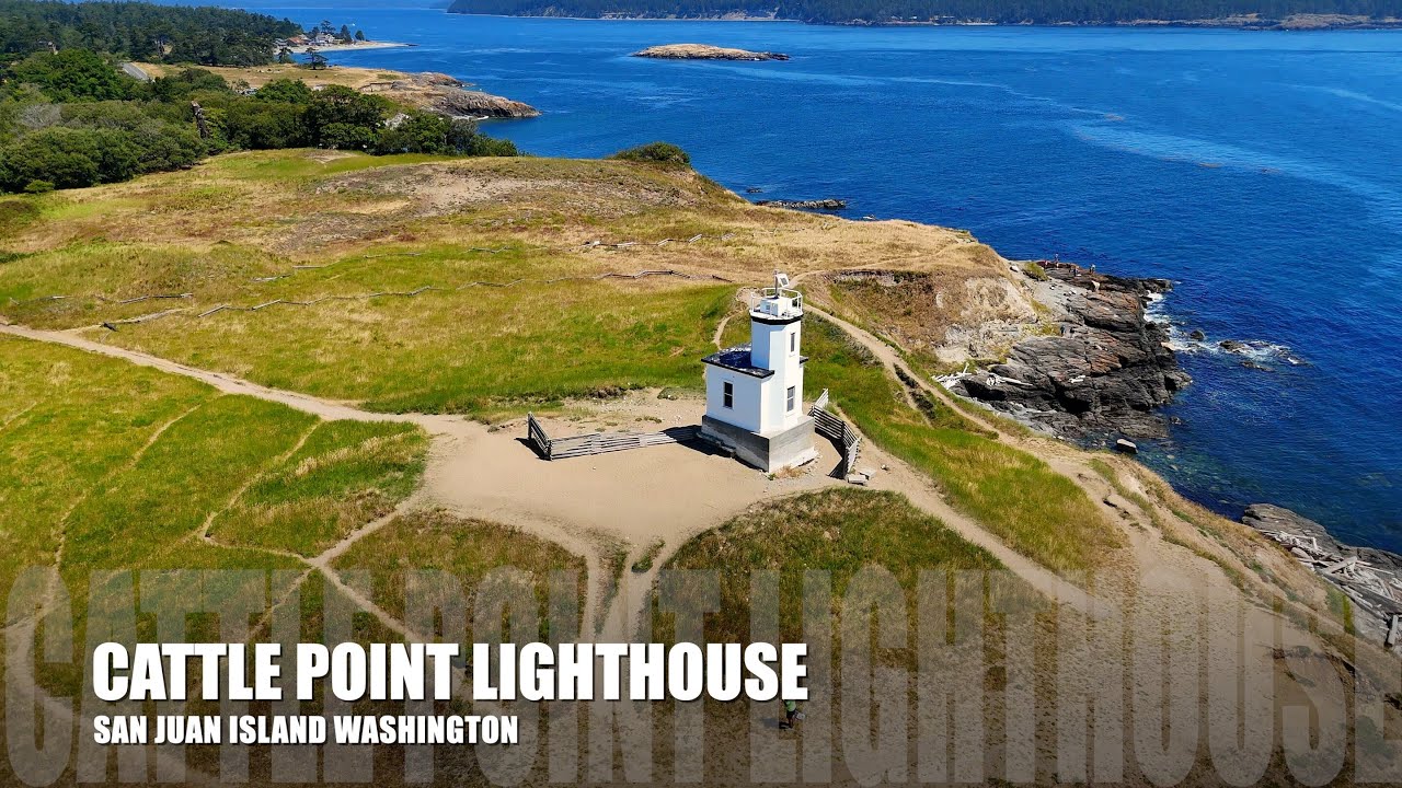 Cattle Point Lighthouse | Aerial Tour of San Juan Island’s Coastal Landmark | DJI Drone 4K