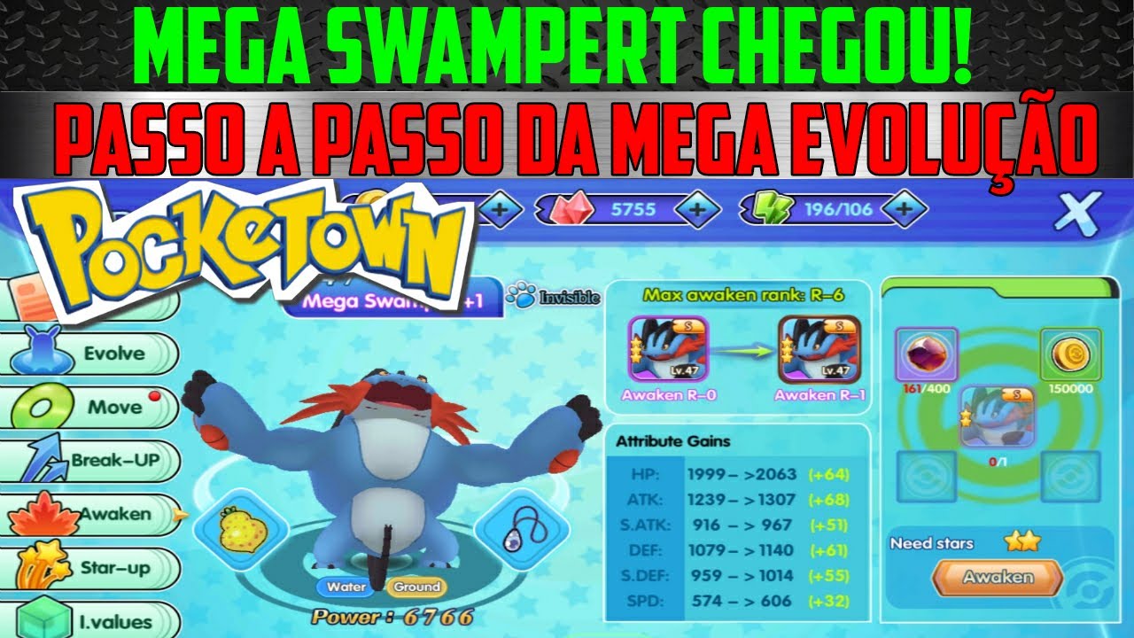 POCKETOWN: Mega Swampert Chegou! Passo a Passo Da Mega Evolução ...