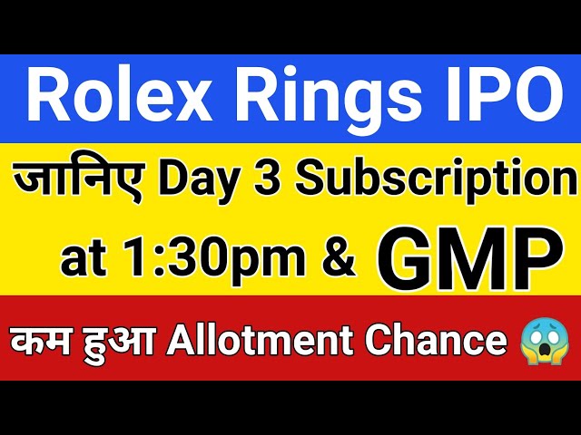 GLENMARK LIFE SCIENCES IPO DAY 3 SUBSCRIPTION STATUS • ROLEX RINGS IPO DAY  2 SUBSCRIPTION STATUS - YouTube