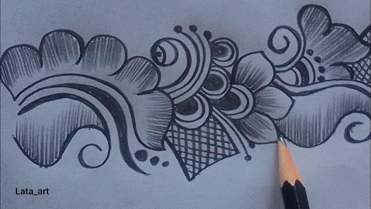 New pencil shading mehndi design/ Arabic design mehndi/ Mehndi design Easy/ Mehandi 