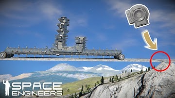How Strong is a Hinge on Space Engineers? I Drove a Battleship Over a Bridge Held by 1 Hinge