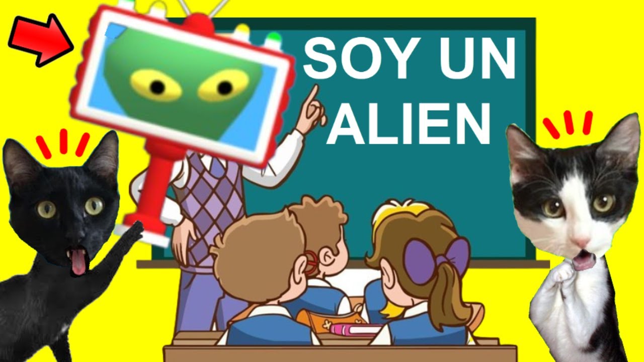 EL PROFESOR ES UN ALIEN en la escuela / Find the alien pero jugando con gatitos Luna y Estrella