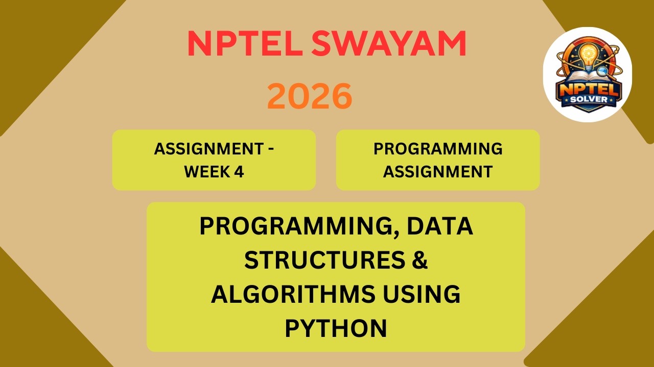 NPTEL Programming Data Structure and algorithms using Python ...