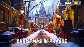 Prague Christmas Day Walking Tour in 4K HDR with 3D Sound