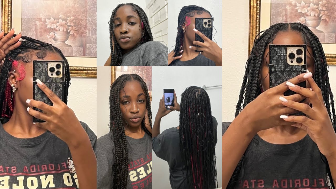 Trendy Bohemian Knotless Braids Tutorial | Boho Knotless Braids w/ Pink Peekaboo *Beginner Friendly*