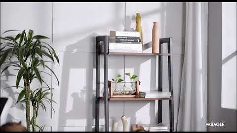 VASAGLE Ladder Shelf, 4-Tier Bookshelf, Bookcase with Steel Frame, for Home Office, Kitchen, Bedroom