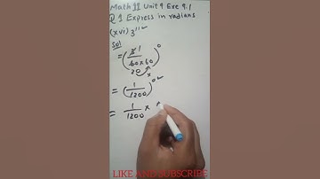Math 11 fsc part 1 exe 9.1 Q 1 Part  xvi express in radian 3"  #shorts #math11