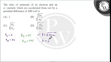 The ratio of momenta of an electron and an α particle which are accelerated from rest by a ....