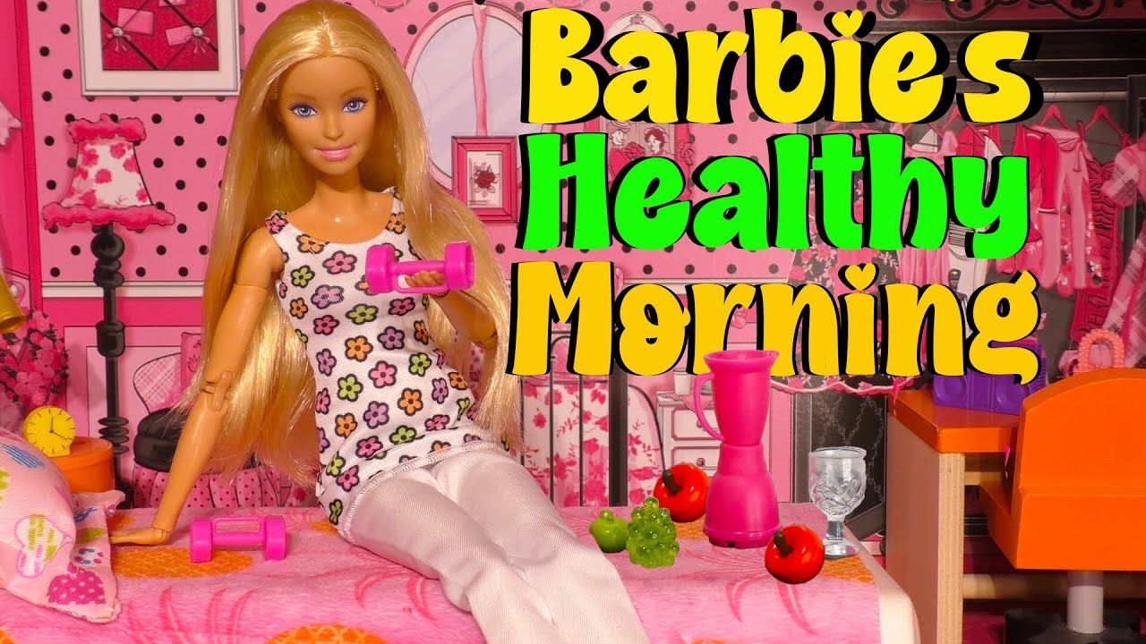Barbie's Healthy Morning Routine - Keeping Fit & Healthy (with) Barbie Family Doll