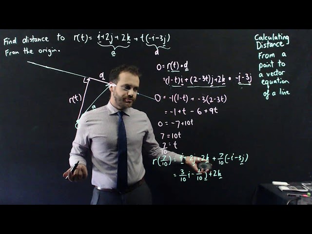 Calculating distance from a point to a vector equation of a line